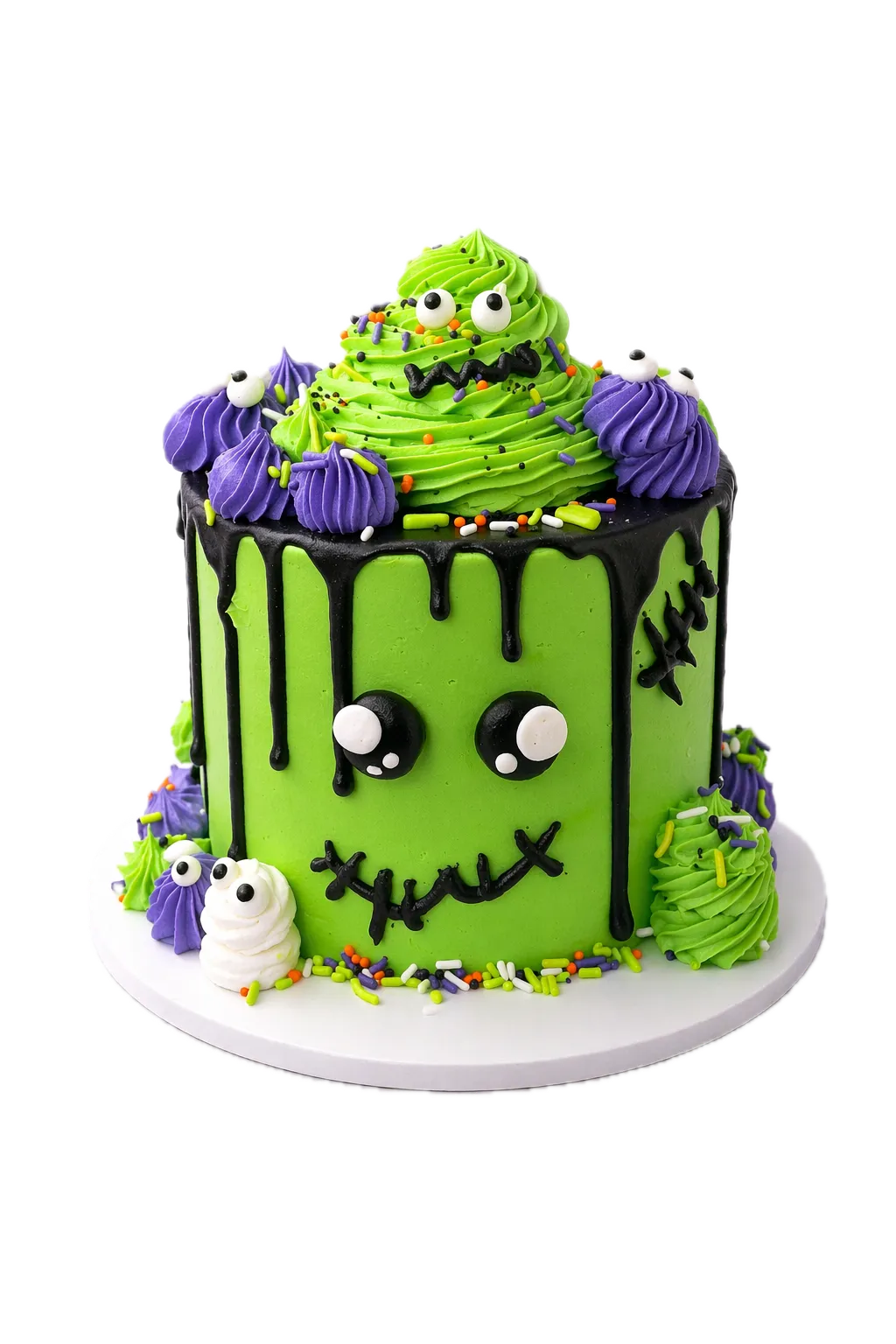 Green matcha and pistachio layered cake
